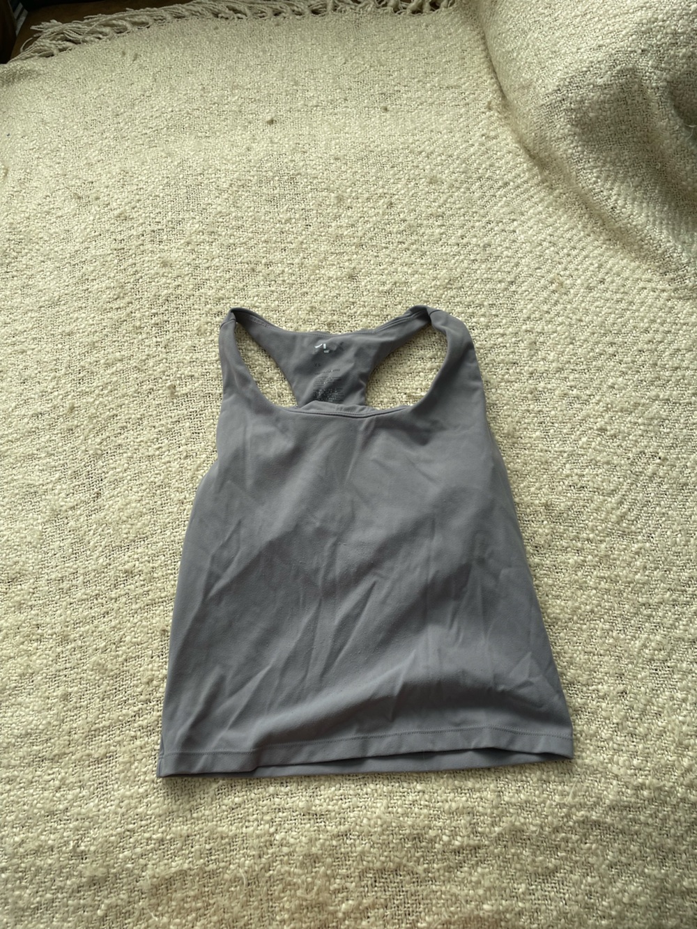 Gray Racerback Sports Bra Tank – Sleek Support for Workouts